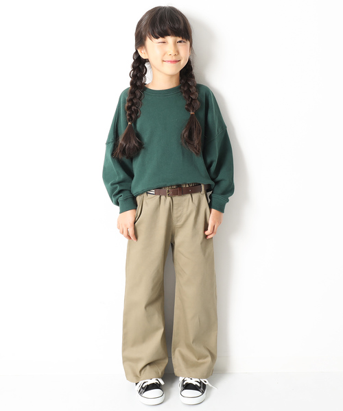 devirock（デビロック）の「ベーシックワイドチノパンツ ロングパンツ ワイドパンツ（その他パンツ・キッズ・ベージュ/ネイビー/ブラウン/カーキ/チャコール/ブラック・110cm/100cm/120cm/130cm/140cm/150cm/160cm）」の9枚目の写真
