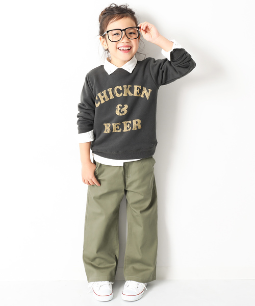 devirock（デビロック）の「ベーシックワイドチノパンツ ロングパンツ ワイドパンツ（その他パンツ・キッズ・ベージュ/ネイビー/ブラウン/カーキ/チャコール/ブラック・110cm/100cm/120cm/130cm/140cm/150cm/160cm）」の10枚目の写真