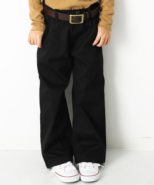 devirock（デビロック）の「ベーシックワイドチノパンツ ロングパンツ ワイドパンツ（その他パンツ・キッズ・ベージュ/ネイビー/ブラウン/カーキ/チャコール/ブラック・110cm/100cm/120cm/130cm/140cm/150cm/160cm）」の2枚目の写真
