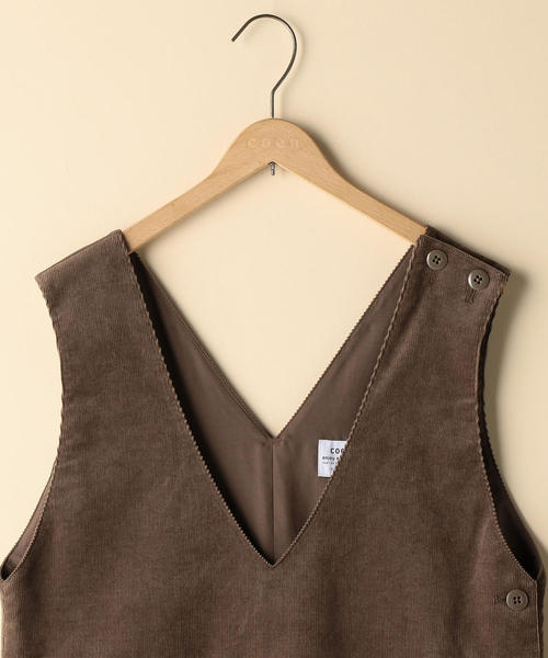 coen（コーエン）の「コーデュロイオールインワン（サロペット/オーバーオール・レディース・ダークグレー/ベージュ・MEDIUM/LARGE）」の6枚目の写真