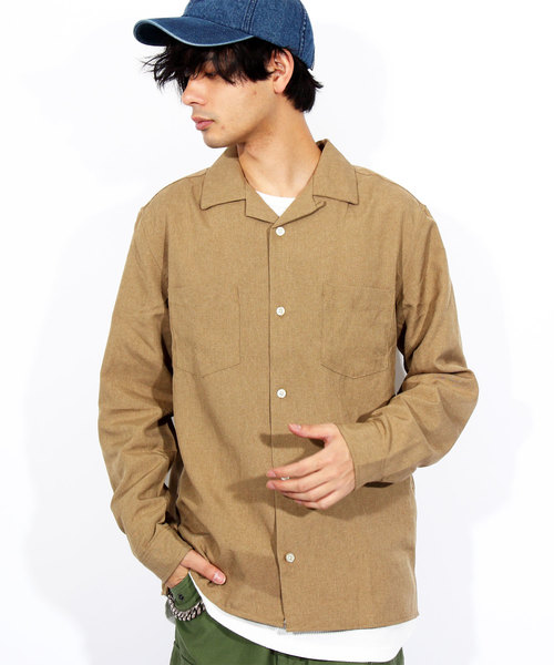 8(eight)(エイト)の「オープンカラー 長袖シャツ ポリ(シャツ/ブラウス・メンズ・ホワイト/ブラック/チャコールグレー/ベージュ/ネイビー/パープル/オレンジ/ブルー/ピンク系その他/ライトグレー/ブルーグリーン/ライトベージュ・MEDIUM/LARGE/X-LARGE)」の6枚目の写真