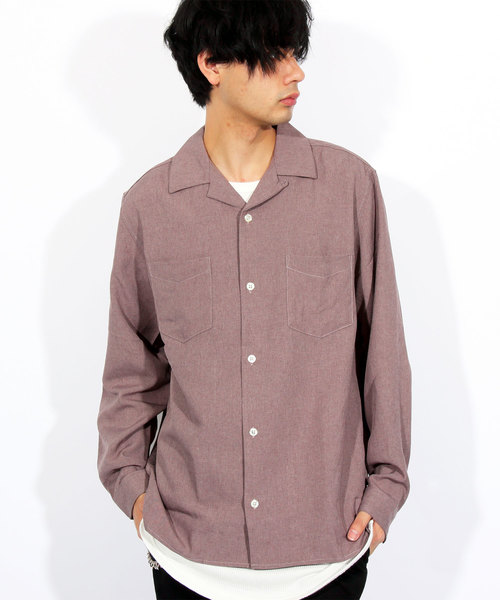 8(eight)(エイト)の「オープンカラー 長袖シャツ ポリ(シャツ/ブラウス・メンズ・ホワイト/ブラック/チャコールグレー/ベージュ/ネイビー/パープル/オレンジ/ブルー/ピンク系その他/ライトグレー/ブルーグリーン/ライトベージュ・MEDIUM/LARGE/X-LARGE)」の10枚目の写真