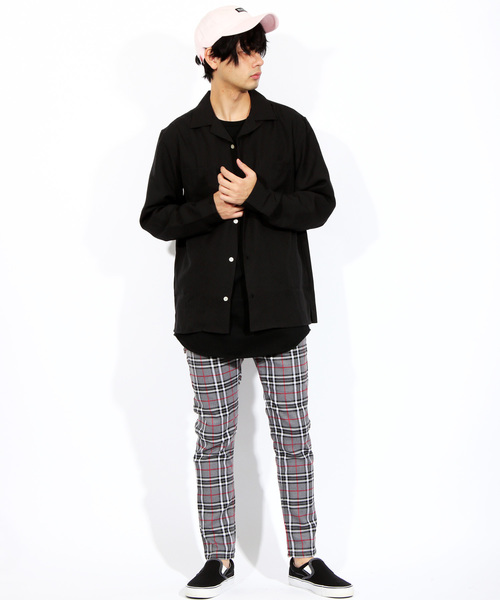 8(eight)(エイト)の「オープンカラー 長袖シャツ ポリ(シャツ/ブラウス・メンズ・ホワイト/ブラック/チャコールグレー/ベージュ/ネイビー/パープル/オレンジ/ブルー/ピンク系その他/ライトグレー/ブルーグリーン/ライトベージュ・MEDIUM/LARGE/X-LARGE)」の17枚目の写真