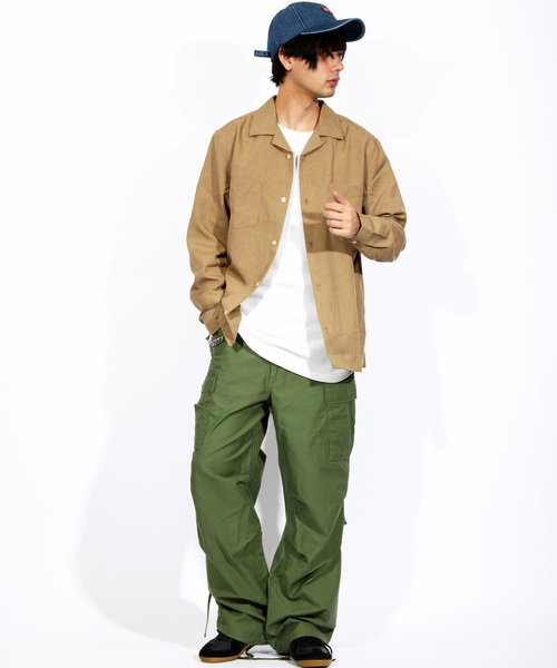 8(eight)(エイト)の「オープンカラー 長袖シャツ ポリ(シャツ/ブラウス・メンズ・ホワイト/ブラック/チャコールグレー/ベージュ/ネイビー/パープル/オレンジ/ブルー/ピンク系その他/ライトグレー/ブルーグリーン/ライトベージュ・MEDIUM/LARGE/X-LARGE)」の13枚目の写真