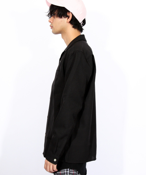 8(eight)(エイト)の「オープンカラー 長袖シャツ ポリ(シャツ/ブラウス・メンズ・ホワイト/ブラック/チャコールグレー/ベージュ/ネイビー/パープル/オレンジ/ブルー/ピンク系その他/ライトグレー/ブルーグリーン/ライトベージュ・MEDIUM/LARGE/X-LARGE)」の14枚目の写真