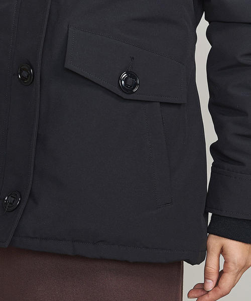 CANADA GOOSE(カナダグース)の「<CANADA GOOSE(カナダグース)>RIDEAU PARKA/ダウンジャケット:(ダウンジャケット/コート・レディース・ブラック/ダークグリーン・X-SMALL/SMALL)」の6枚目の写真
