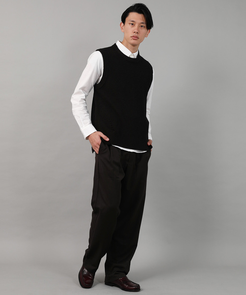 Ressaca（レサーカ）の「サイドスリット ニットべスト ポケット付き（ベスト・メンズ・ブラック/ベージュ/ネイビー/グレー/カーキ/インディゴブルー・M/L/XL）」の20枚目の写真