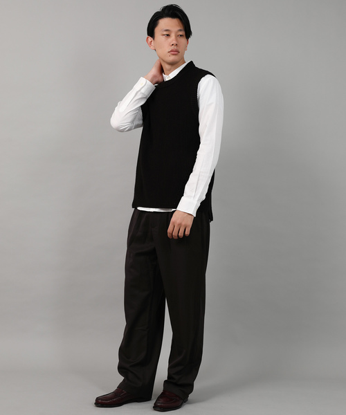 Ressaca（レサーカ）の「サイドスリット ニットべスト ポケット付き（ベスト・メンズ・ブラック/ベージュ/ネイビー/グレー/カーキ/インディゴブルー・M/L/XL）」の22枚目の写真