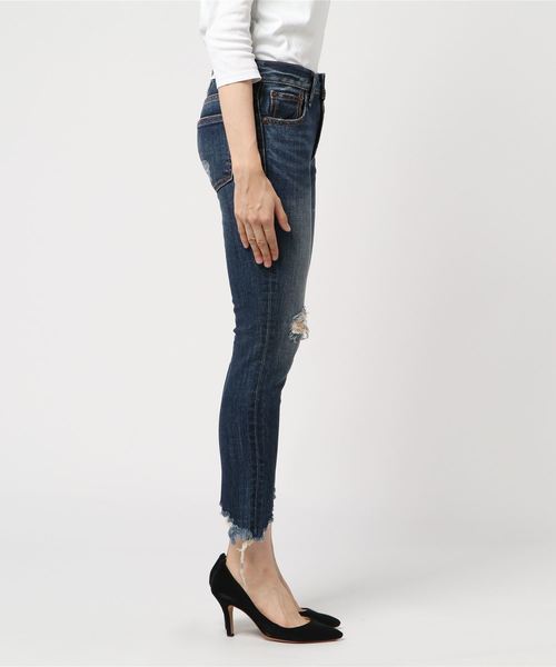 MOUSSY（マウジー）の「JW fringe Skinny（デニムパンツ・レディース・ダークブルー・24inch）」の3枚目の写真