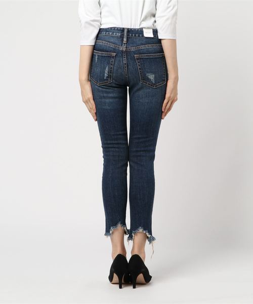 MOUSSY（マウジー）の「JW fringe Skinny（デニムパンツ・レディース・ダークブルー・24inch）」の2枚目の写真