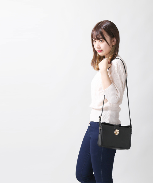 WEGO(ウィゴー)の「WEGO VINTAGE/ケーブル5分袖スリーブニット(ニット/セーター・レディース・ブラック/ダークグリーン/ピンク/アイボリー/キャメル・FREE)」の9枚目の写真