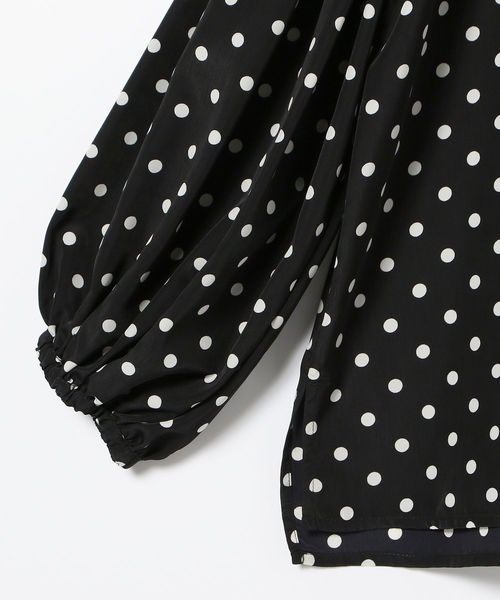 Ray BEAMS（レイビームス）の「Ray BEAMS / ドット ギャザー スキッパー シャツ（シャツ/ブラウス・レディース・ブラック/オフホワイト・ONE SIZE）」の14枚目の写真