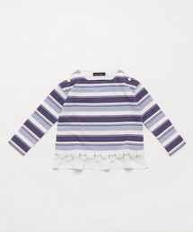 BeBe | BeBe/モダールボーダ―裾レースカットソー(Tシャツ/カットソー)