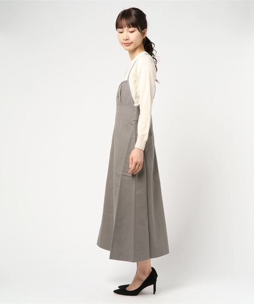 flower（フラワー）の「シェルエプロンワンピース（ワンピース・レディース・アイボリー/ブラウン・FREE）」の3枚目の写真