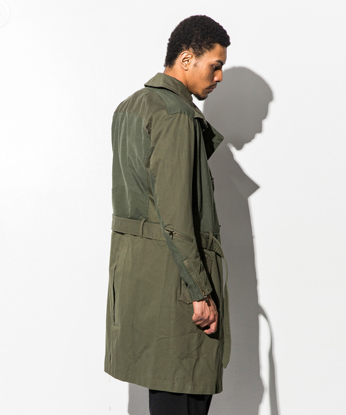 C DIEM（カルペディエム）の「C DIEM(カルペディエム)ミリタリーコンビバイカーコート（モッズコート・メンズ・カーキ/ブラック・SMALL/LARGE/MEDIUM）」の6枚目の写真