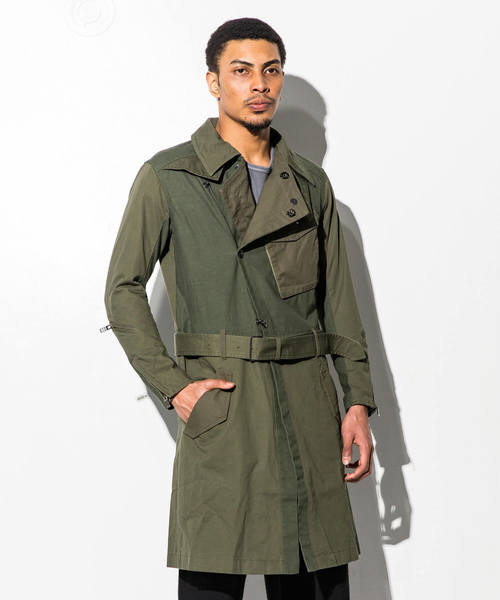 C DIEM（カルペディエム）の「C DIEM(カルペディエム)ミリタリーコンビバイカーコート（モッズコート・メンズ・カーキ/ブラック・SMALL/LARGE/MEDIUM）」の8枚目の写真