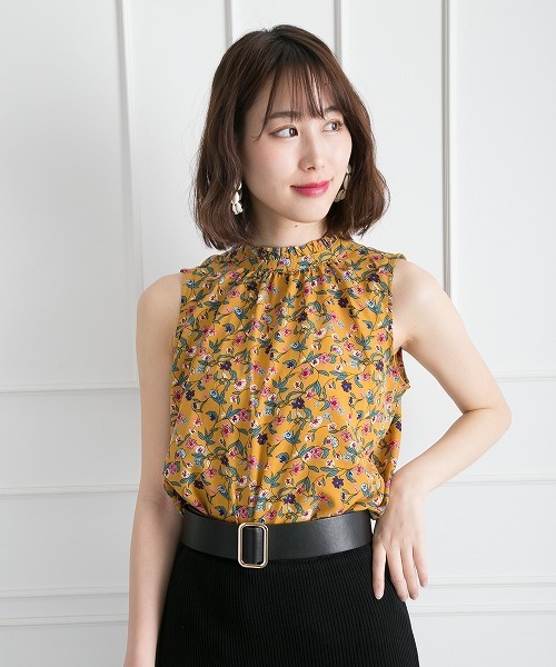 Libby&Rose（リビーアンドローズ）の「花柄スタンドノースリーブ 