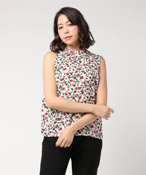 Libby&Rose（リビーアンドローズ）の「花柄スタンドノースリーブ 