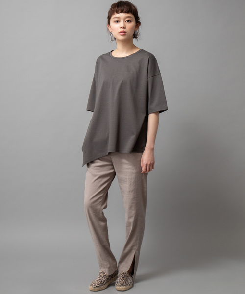 Munich（ミューニック）の「ドライタッチジャージアシンメトリーTシャツ（Tシャツ/カットソー・レディース・ホワイト/ブラック/レッド/カーキ/ホワイト×ブラック/ブラック×ホワイト・FREE）」の22枚目の写真