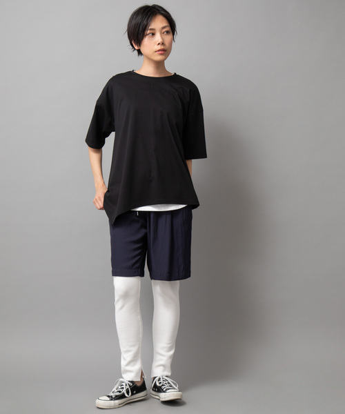 Munich（ミューニック）の「ドライタッチジャージアシンメトリーTシャツ（Tシャツ/カットソー・レディース・ホワイト/ブラック/レッド/カーキ/ホワイト×ブラック/ブラック×ホワイト・FREE）」の9枚目の写真