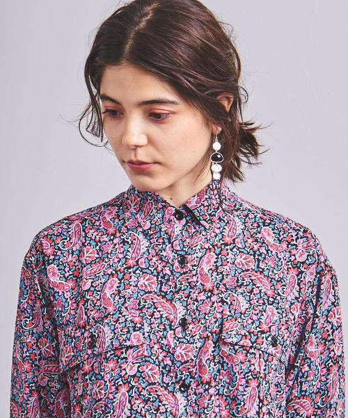 ユナイテッドアローズ UNITED ARROWS ネイビー ペイズリー ブラウス UNITED ARROWS（ユナイテッドアローズ）の「UWSC ペイズリー