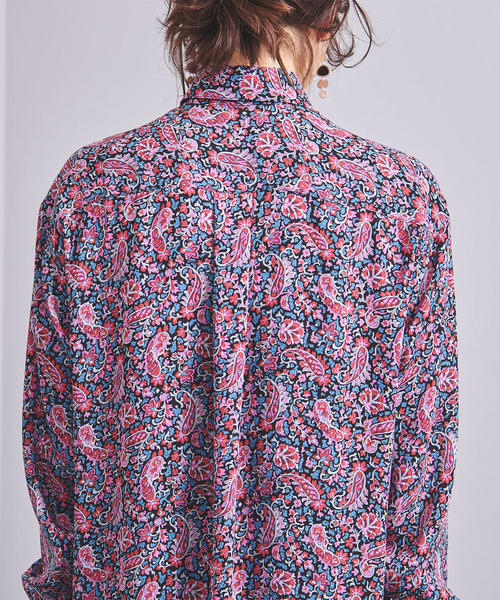 ユナイテッドアローズ UNITED ARROWS ネイビー ペイズリー ブラウス ユナイテッドアローズ UNITED ARROWS ネイビー ペイズリー ブラウス