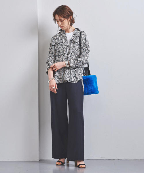 ユナイテッドアローズ UNITED ARROWS ネイビー ペイズリー ブラウス ユナイテッドアローズ UNITED ARROWS ネイビー ペイズリー ブラウス