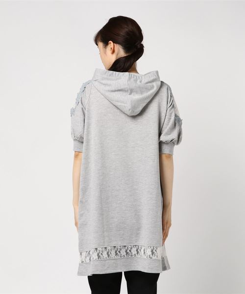 axes femme（アクシーズファム）の「透けレースパーカーチュニ