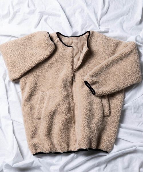 WEGO（ウィゴー）の「WEGO/リバーシブルボアフリースキルトブルゾン（ブルゾン・レディース・ホワイト/ベージュ/ブラウン・FREE）」の10枚目の写真