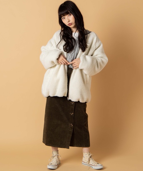 WEGO（ウィゴー）の「WEGO/リバーシブルボアフリースキルトブルゾン（ブルゾン・レディース・ホワイト/ベージュ/ブラウン・FREE）」の20枚目の写真