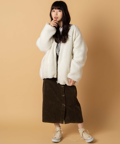 WEGO（ウィゴー）の「WEGO/リバーシブルボアフリースキルトブルゾン（ブルゾン・レディース・ホワイト/ベージュ/ブラウン・FREE）」の21枚目の写真