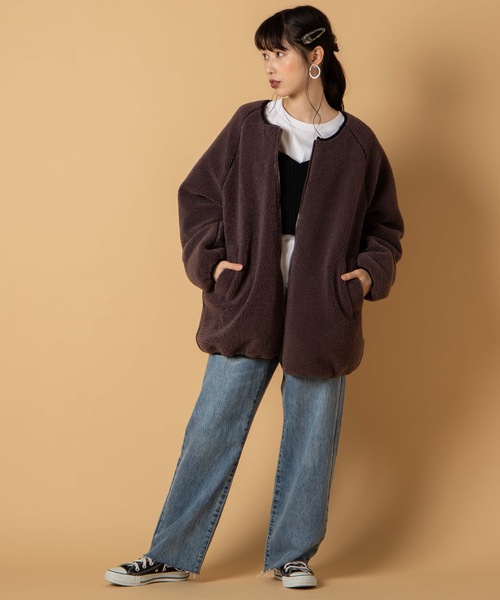 WEGO（ウィゴー）の「WEGO/リバーシブルボアフリースキルトブルゾン（ブルゾン・レディース・ホワイト/ベージュ/ブラウン・FREE）」の18枚目の写真