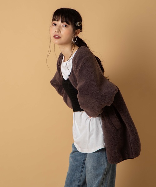 WEGO（ウィゴー）の「WEGO/リバーシブルボアフリースキルトブルゾン（ブルゾン・レディース・ホワイト/ベージュ/ブラウン・FREE）」の19枚目の写真