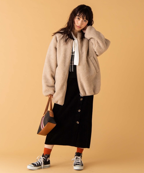 WEGO（ウィゴー）の「WEGO/リバーシブルボアフリースキルトブルゾン（ブルゾン・レディース・ホワイト/ベージュ/ブラウン・FREE）」の13枚目の写真