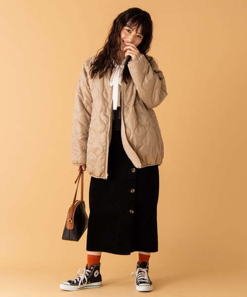 WEGO（ウィゴー）の「WEGO/リバーシブルボアフリースキルトブルゾン（ブルゾン・レディース・ホワイト/ベージュ/ブラウン・FREE）」の16枚目の写真