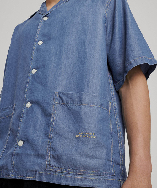 Saturdays NYC（サタデーズ ニューヨークシティ ）の「Howard Denim Short Sleeve Shirt（シャツ/ブラウス・メンズ・ブラック系その他/ブルー系その他/ブルー系その他2・X-SMALL/S/M/L）」の10枚目の写真