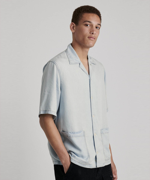 Saturdays NYC（サタデーズ ニューヨークシティ ）の「Howard Denim Short Sleeve Shirt（シャツ/ブラウス・メンズ・ブラック系その他/ブルー系その他/ブルー系その他2・X-SMALL/S/M/L）」の14枚目の写真