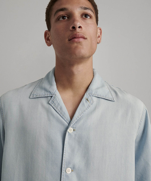 Saturdays NYC（サタデーズ ニューヨークシティ ）の「Howard Denim Short Sleeve Shirt（シャツ/ブラウス・メンズ・ブラック系その他/ブルー系その他/ブルー系その他2・X-SMALL/S/M/L）」の15枚目の写真