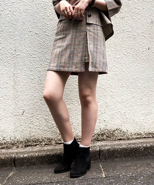 PairPair（ペアペア）の「チェック柄スカパン（スカート・レディース・ブラック/ベージュ/ブラウン系その他・FREE）」の3枚目の写真