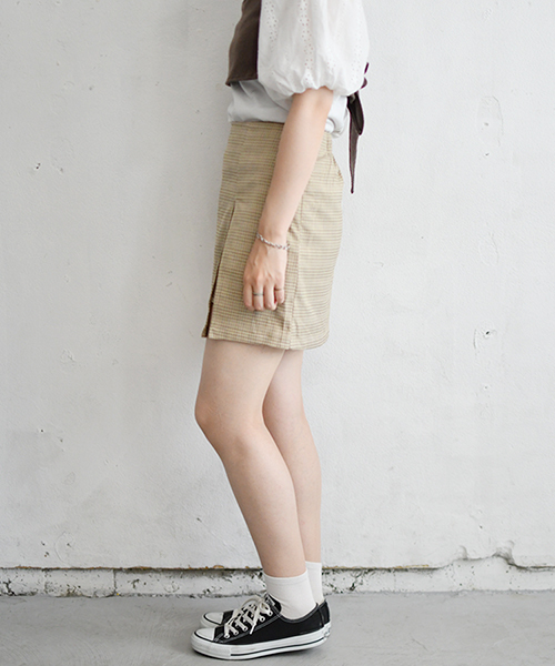 PairPair（ペアペア）の「チェック柄スカパン（スカート・レディース・ブラック/ベージュ/ブラウン系その他・FREE）」の10枚目の写真