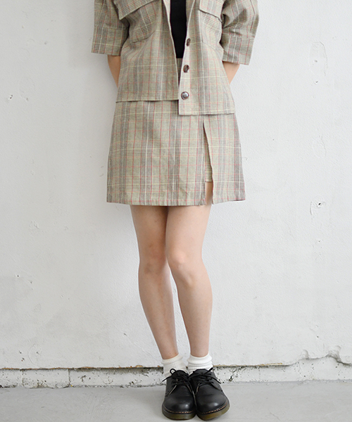 PairPair（ペアペア）の「チェック柄スカパン（スカート・レディース・ブラック/ベージュ/ブラウン系その他・FREE）」の8枚目の写真