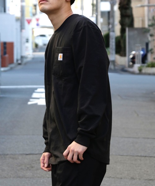 Carhartt(カーハート)の「carhartt/LOGO POCKET L/S TEE(Tシャツ/カットソー・メンズ・ブラック/ネイビー/グレー/グリーン/マルーン・S/M/L)」の14枚目の写真