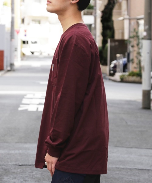 Carhartt(カーハート)の「carhartt/LOGO POCKET L/S TEE(Tシャツ/カットソー・メンズ・ブラック/ネイビー/グレー/グリーン/マルーン・S/M/L)」の20枚目の写真