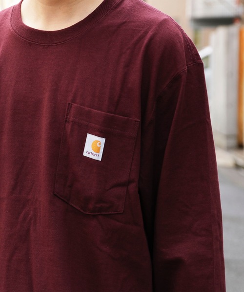 Carhartt(カーハート)の「carhartt/LOGO POCKET L/S TEE(Tシャツ/カットソー・メンズ・ブラック/ネイビー/グレー/グリーン/マルーン・S/M/L)」の22枚目の写真