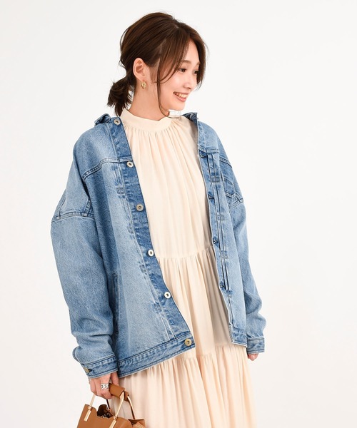 DouDou（ドゥドゥ）の「ギャザー2WAYワンピース（ワンピース・レディース・ブラック/オフホワイト/カーキ・FREE）」の10枚目の写真