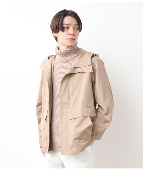 JUNRED(ジュンレッド)の「高密度サテン ハイネックマウンテンパーカー(ブルゾン・メンズ・ブラック/ベージュ/カーキ・S/M/L)」の5枚目の写真