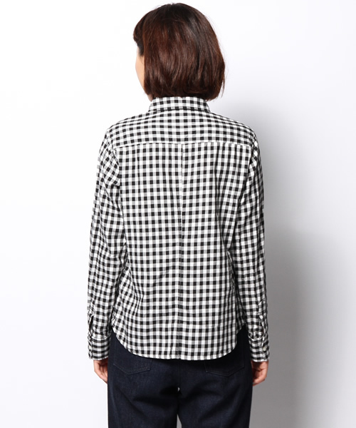 SHIPS for women(シップスフォーウィメン)の「カラーonカラー ギンガムシャツ(シャツ/ブラウス・レディース・ブラック/グリーン/ネイビー・38/36)」の6枚目の写真