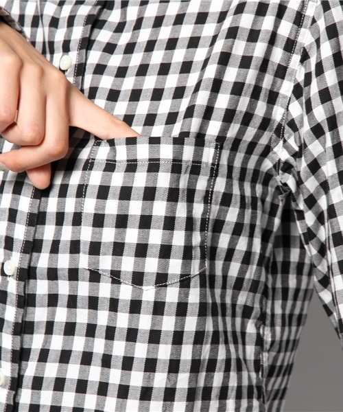 SHIPS for women(シップスフォーウィメン)の「カラーonカラー ギンガムシャツ(シャツ/ブラウス・レディース・ブラック/グリーン/ネイビー・38/36)」の12枚目の写真