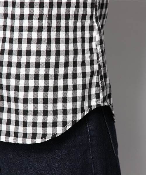 SHIPS for women(シップスフォーウィメン)の「カラーonカラー ギンガムシャツ(シャツ/ブラウス・レディース・ブラック/グリーン/ネイビー・38/36)」の4枚目の写真