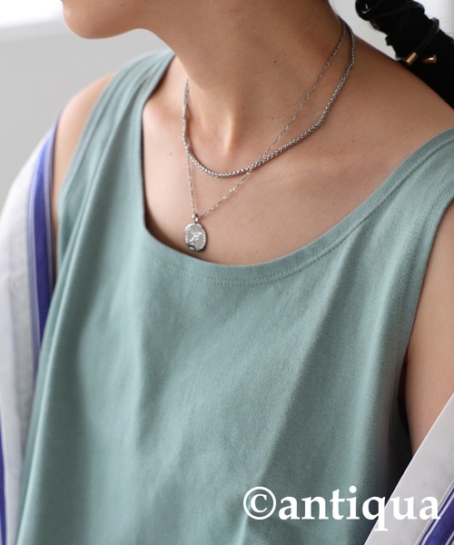 antiqua（アンティカ）の「コットン100%ラウンドタンクトップ（タンクトップ・レディース・ブラック/レッド/オフホワイト/マスタード/ブラウン系その他/ベージュ系その他/ブルー系その他/レッド系その他/オレンジ/ライトパープル/カーキ/ベージュ/アッシュグレー/ダークグリーン/パープル/ピンク/グリーン/オートミール・M/L/XL/XXL）」の11枚目の写真